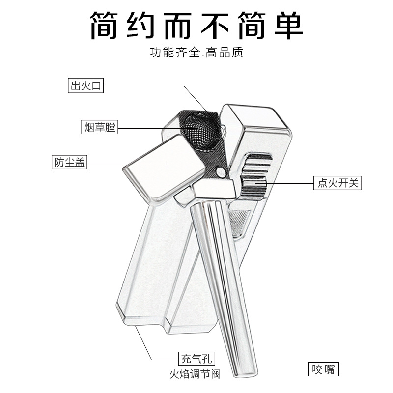 Picture of 2023 new Jobon Zhongbang pipe lighter inflatable open fire foldable multi-purpose metal cigarette lighter cross-border