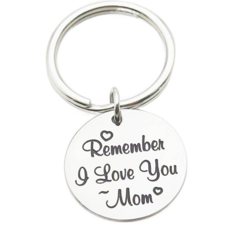 European and American hot jewelry stainless steel family gift Mother's Day gift lettering stainless steel keychain