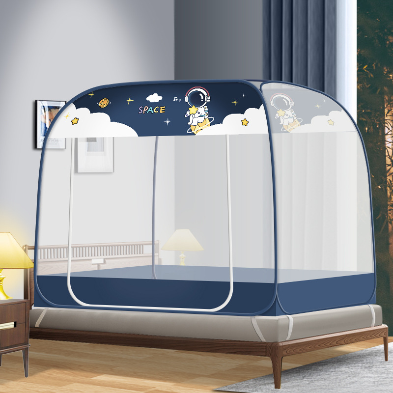 Picture of Summer New Mosquito Net Installation-free Yurt Tent Zipper Bottom One-piece Wire Trellis Foldable Household