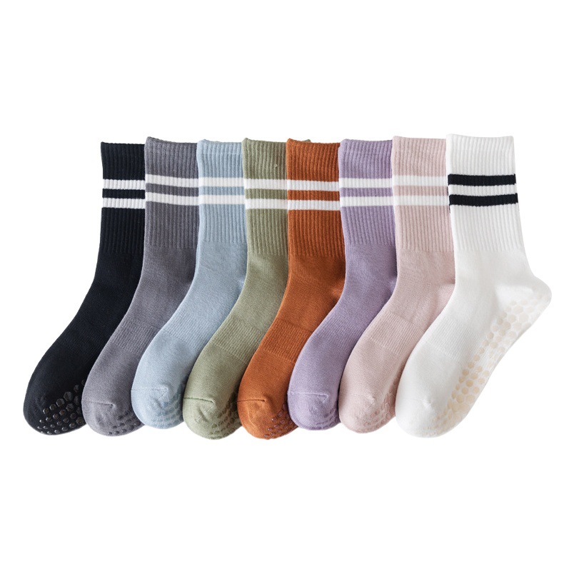 Picture of Pilates socks professional non-slip socks five-finger socks mid-calf yoga socks non-slip sports solid color floor socks yoga socks