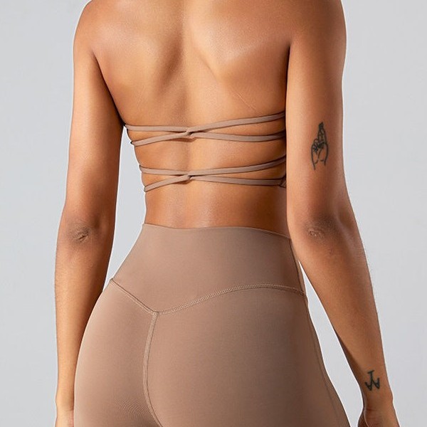 European and American Fashion Sexy Hanging Neck Sports Vest Women's Quick-Dry Cross Beautiful Back Running Fitness Underwear Yoga Bra