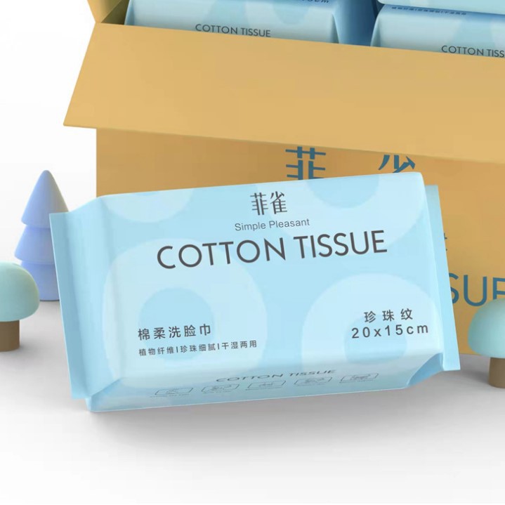 Picture of Wash towel disposable thickened disposable cotton soft face cleansing towel dry and wet dual-use face cleansing towel English packaging wholesale
