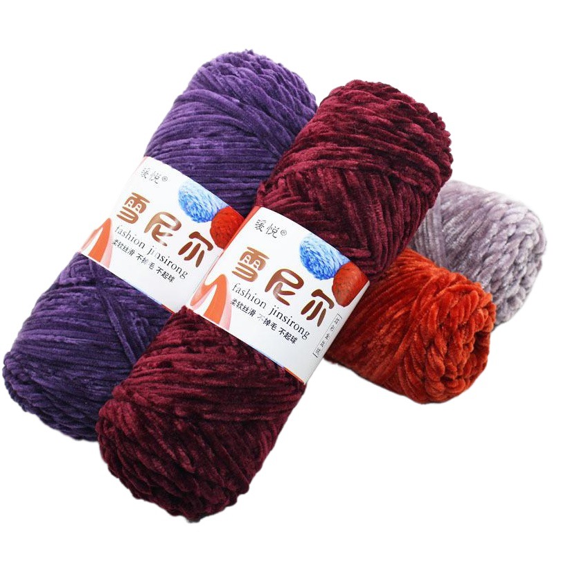 Warm Chenille Velvet Knitting DIY Scarf Chunky Yarn Violent Bear Material Kit Crochet Slipper Yarn Ball Fine Knitting