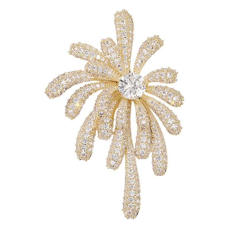 Sky luxury jewelry high-end brand heavy industry hot natural pearl fireworks brooch can be used for batch testing certificate