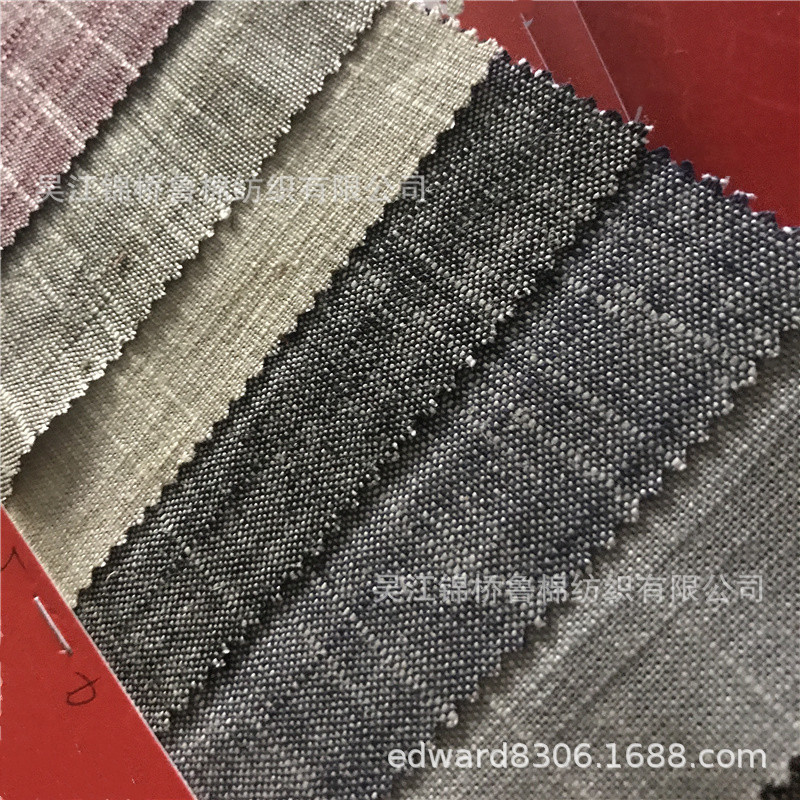 Linen cotton yarn-dyed fabric spot 10*10 sticky linen slub youth cloth sliver striped linen cotton jacquard shirt cloth