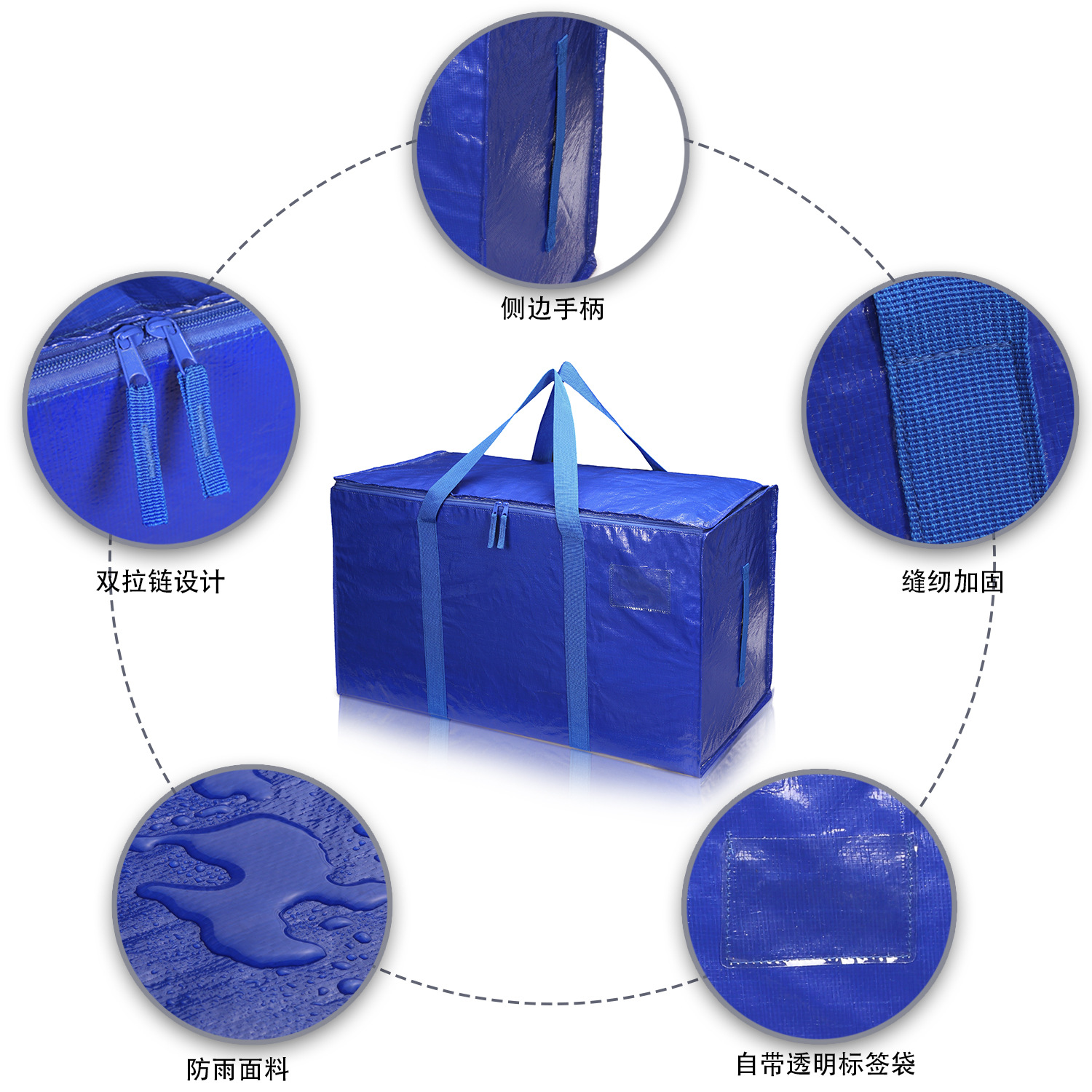 Picture of in stock Packing Moving Bag Thickened Woven Material Large Capacity Clothes Quilt Storage Bag Travel Outdoor Luggage Bag