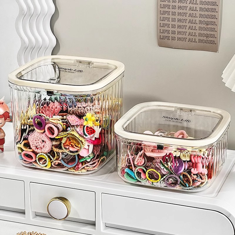 Children's Hair Accessories Storage Box Little Girl's Hair Rope Rubber Strand Accessories Box Hairpin Hairpin Headwear Large Capacity Jewelry Box