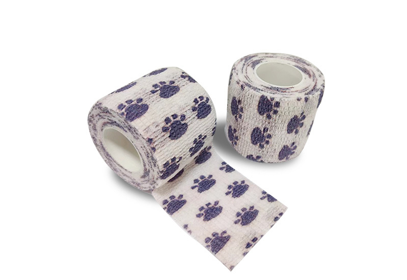 Picture of Factory wholesale non-woven self-adhesive elastic elastic bandage sports protection ankle pet print finger bandage
