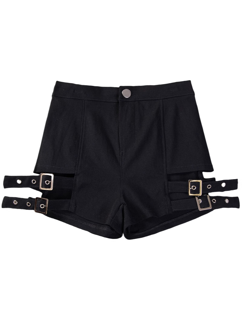 839 # New Sexy Summer Women's Elastic Black High-Waisted Shorts Hot Pants European and American Nightclub Women's Bottoming Casual Pants