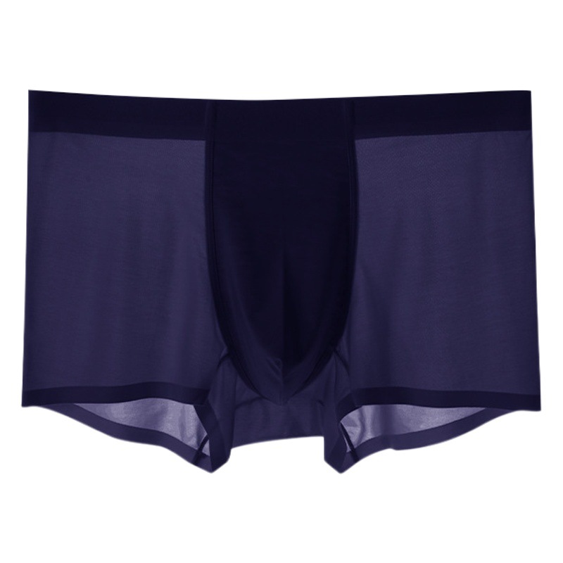 Live supply underwear men's ice silk boxers seamless thin sports crotch boxer shorts breathable shorts summer