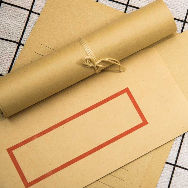 Picture of Chinese style traditional kraft paper antique letter paper envelope suit creative personality retro envelope letter paper printing production