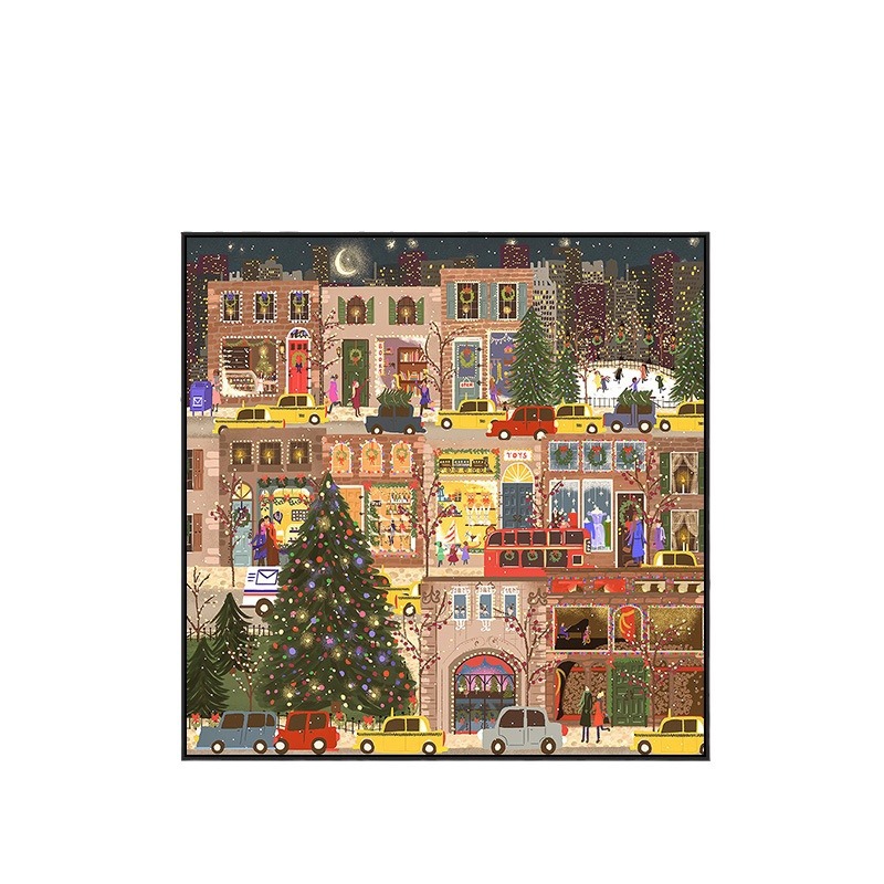 Picture of Christmas Winter Lamp Living Room Decoration Painting Ins Style Bedroom Bedside Hanging Painting Niche Art Artsy Warm Floor-To-Ceiling Painting