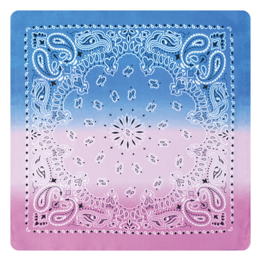 Picture of Cross-border wholesale polyester double cashew gradient riding bandana headscarf outdoor hip hop square scarf wholesale