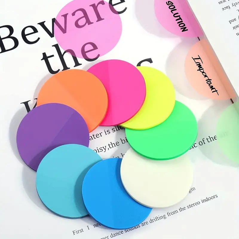 Picture of Cross-border Hot Sale Round Transparent Waterproof Index Sticker N Bookmark Aesthetic Sticker Office School Supplies