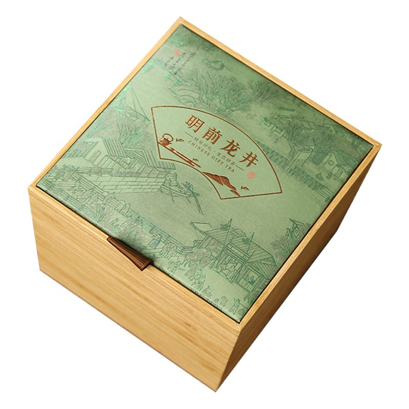 Mingqian Longjing tea gift box empty box half jin 250g Big Buddha Longjing lion Feng Longjing square bag packing box empty gift box
