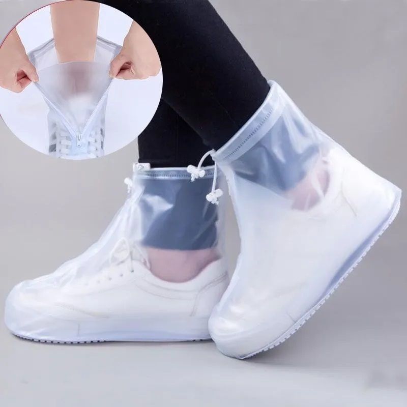 Rain Boots for Men and Women Rainy Day Shoes Cover Waterproof Anti-slip Rainproof Shoes Cover Thickened Wear-resistant Rain Boots Cover Silicone Outer Wearing Water Shoes