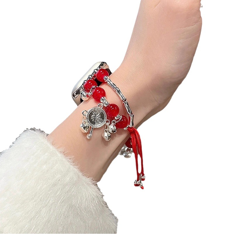 iwatch9 watchband New Year pendant beads for Apple Watch watchband applewatch876se braided rope