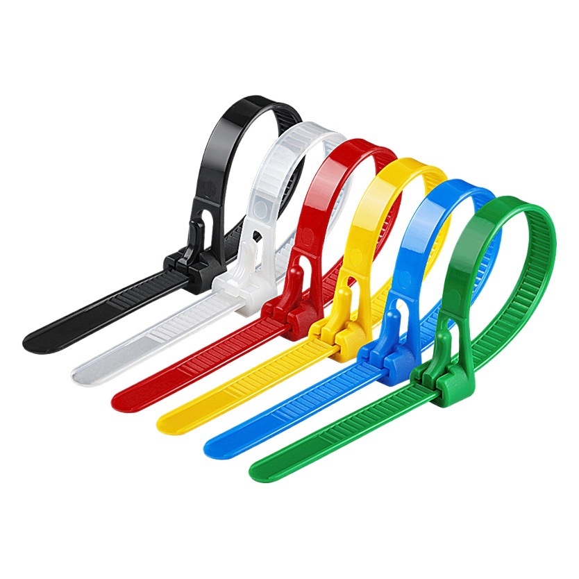 Loosable buckle cable tie 8x 500 returnable reusable plastic bundle cable tie color wholesale
