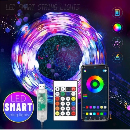 Low Voltage Light Strip Controller Mobile Phone Bluetooth App Control Built-In Multiple Modes Music Mode Timing Function