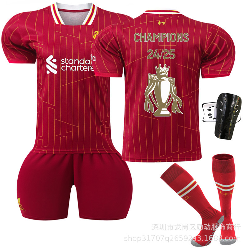 Picture of 2425 Club No. 11 Salah Gold Trophy Pattern New and Old Liverpool Winning Commemorative Edition Jersey suit