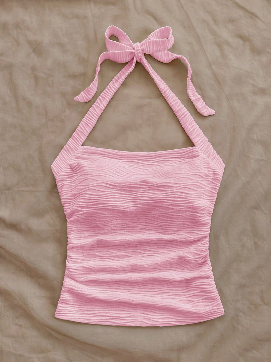 Picture of Ruihu Cross-Border Export European and American Sexy Vest 2025 Summer Beach Vacation Style Lace-Up Suspender Top Women's Clothing
