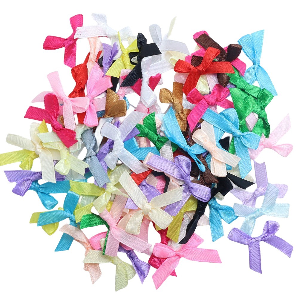6mm100 Polyester Ribbon Finished Mini Bow Gift Packaging Underwear Card Material Cross-border Supply