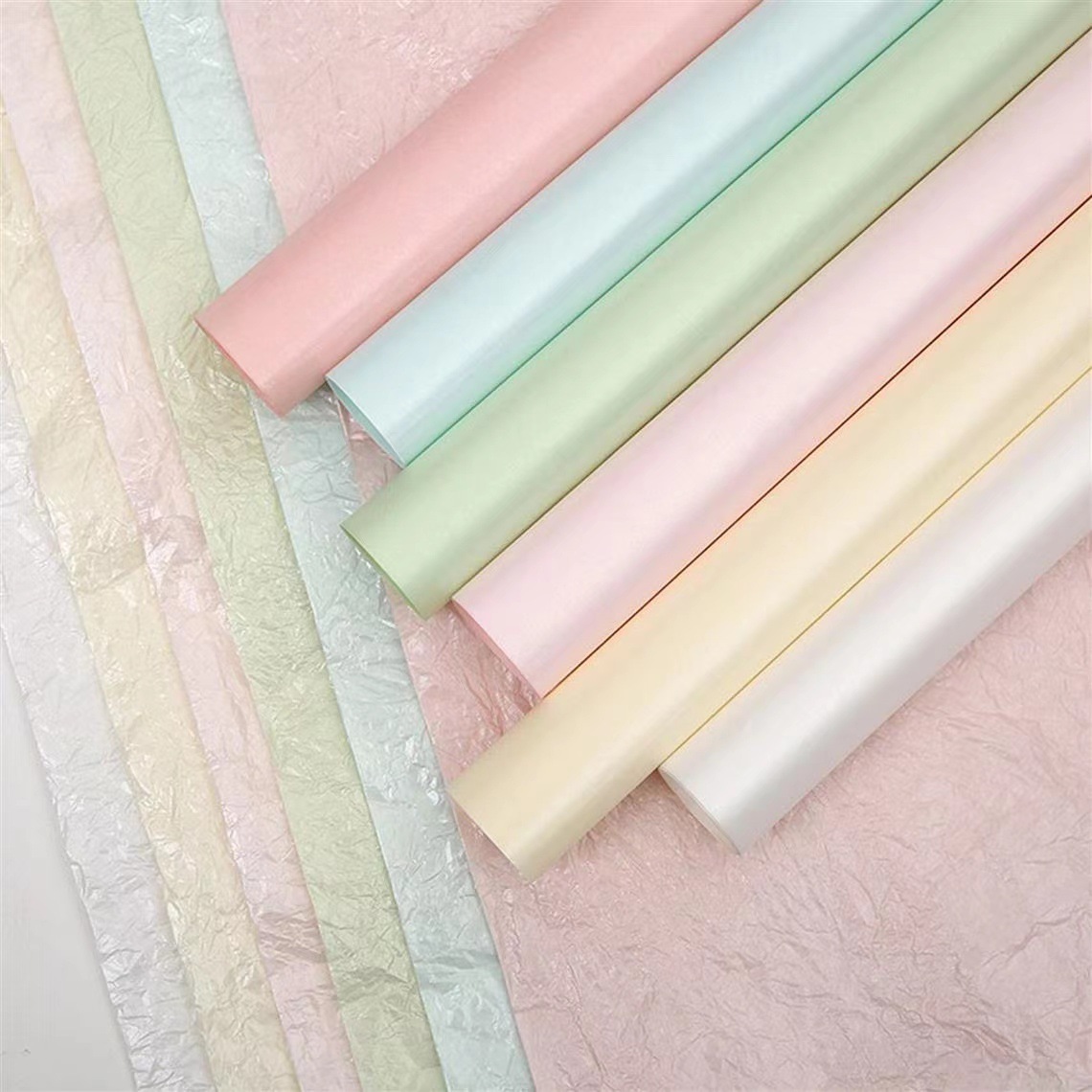 Waterproof pearlescent pear paper 50 * 70cm flower bouquet base wrapping paper lining paper cake flower shop pleated paper