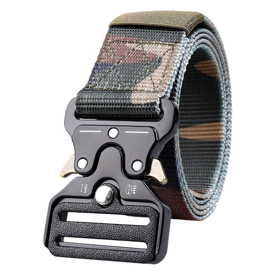 Cobra Tactical Belt Carabiner Keychain Water Kettle Buckle Set Men's Multifunctional Canvas Belt for Military Fan