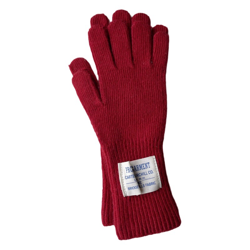 Korean style wool gloves women's solid color labeling 2023 Winter new cold-proof warm touch screen five fingers warm cold-proof