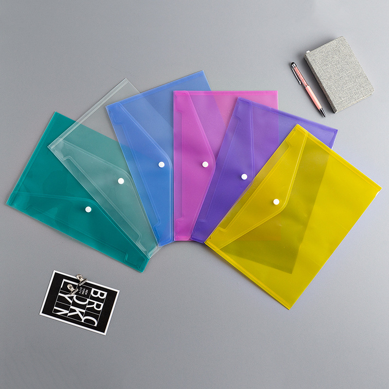 Picture of Source factory wholesale A4 plastic PP file bag transparent A5 snap bag advertising folder security deposit bag custom
