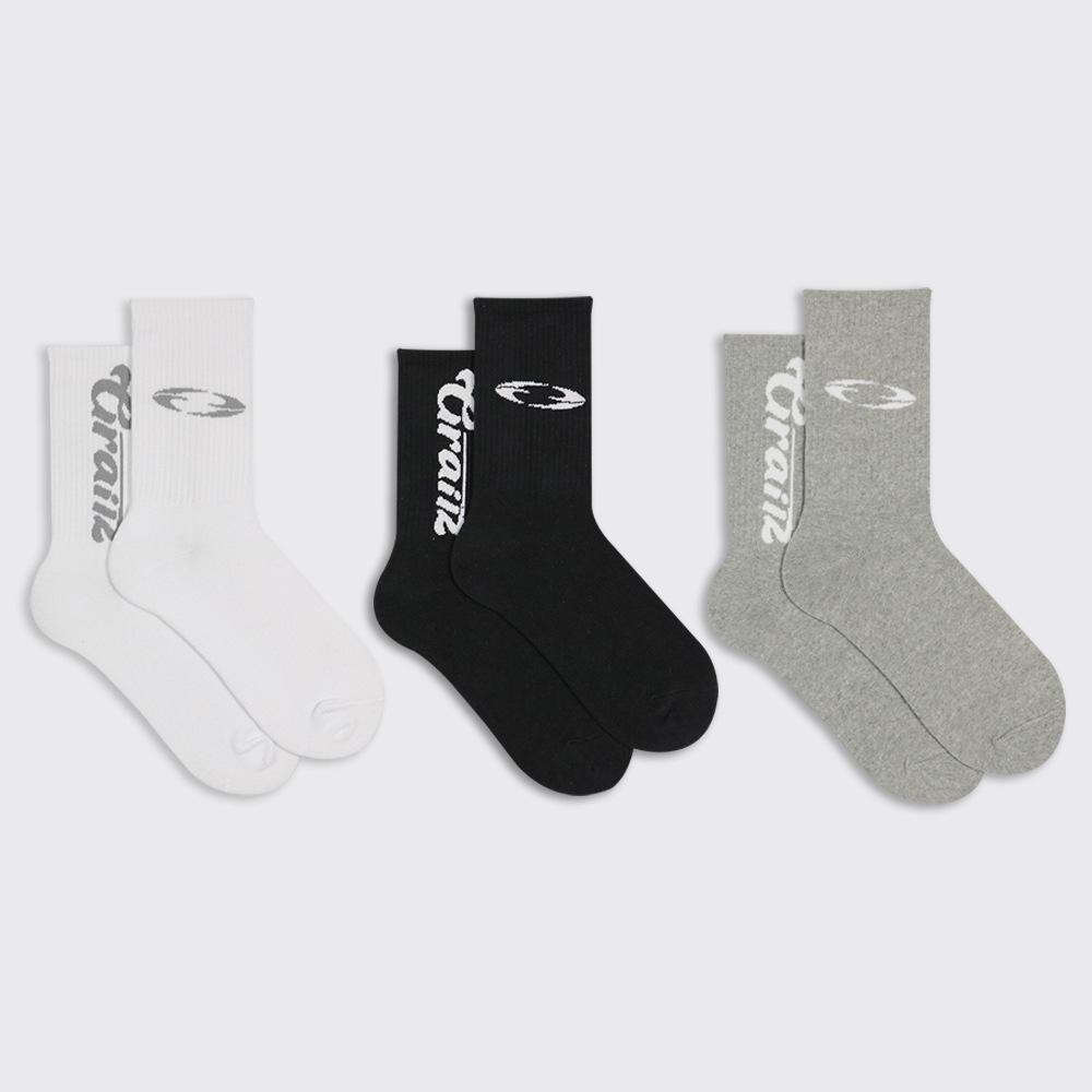GRAILZ South Korea Niche Trendy Brand Socks Boomerang LOGO Symmetrical Design Street Fashion Sports Socks Cotton