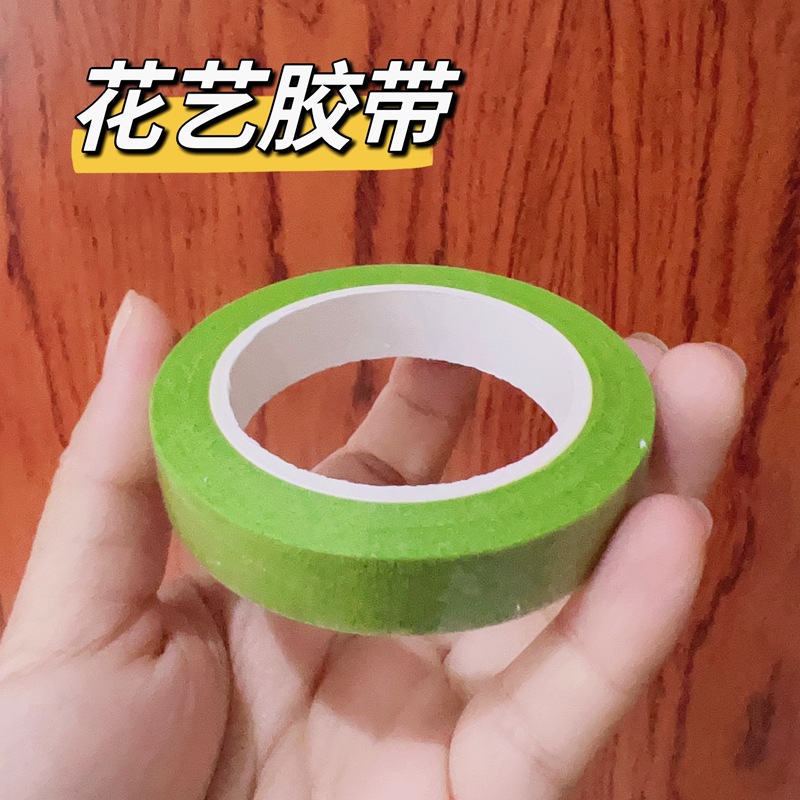 Picture of Floral Tape DIY Tulip Twist Stick Rose Bouquet Packaging Simulated Green Paper Tape 1 Roll for Journaling