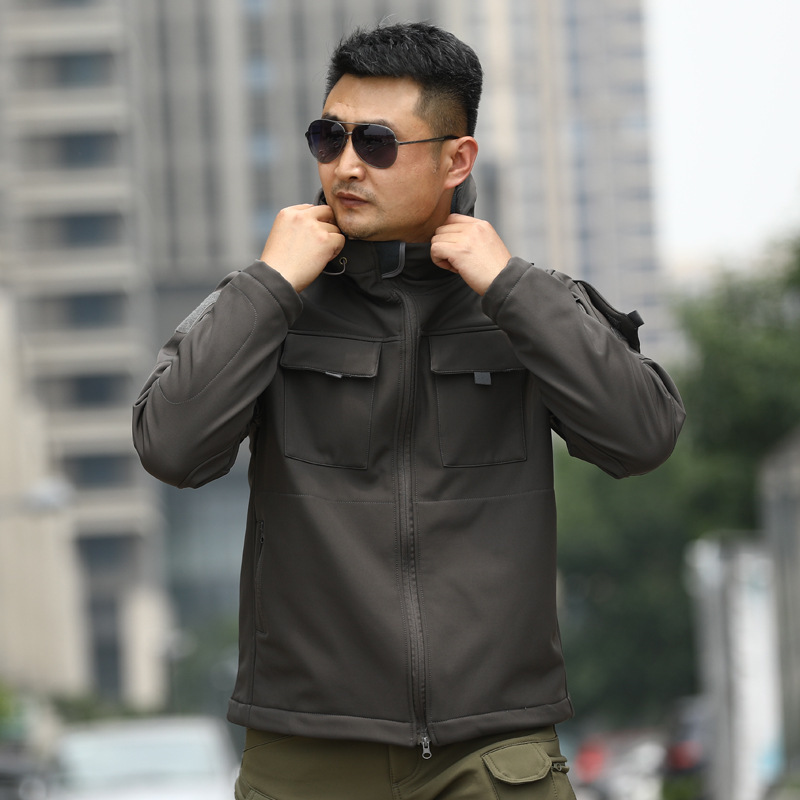 Picture of Cross-border men's autumn and winter TAD shark skin soft shell assault clothing camouflage winter clothing sports outdoor tactical fleece clothing