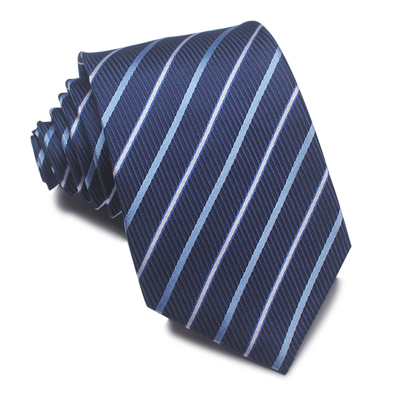 Picture of 25 New 8cm Polyester Jacquard Stripesd Tie 7cm Men's and Women's Business Formal Wear Casual High-End Red Black Blue