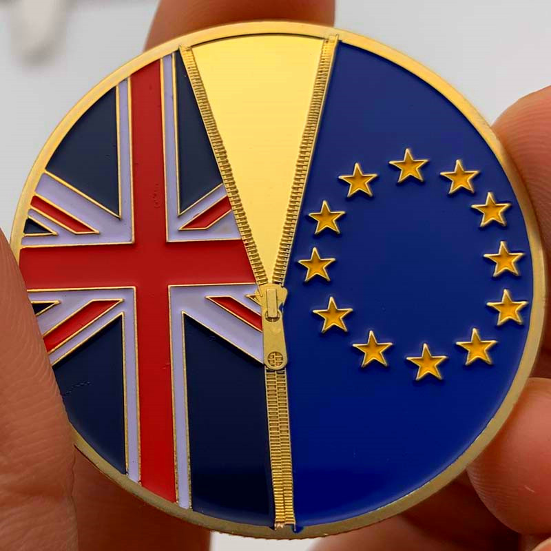 In stock British cook gold-plated commemorative coin collection exit EU gold coin color off-Europe coin craft gold coin