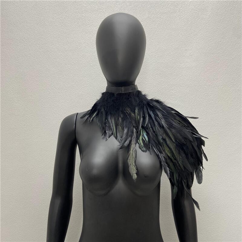 Amazon 10 Color Gothic Style Feather Shawl Stage Show Masquerade Halloween Costume Accessories Cross Border