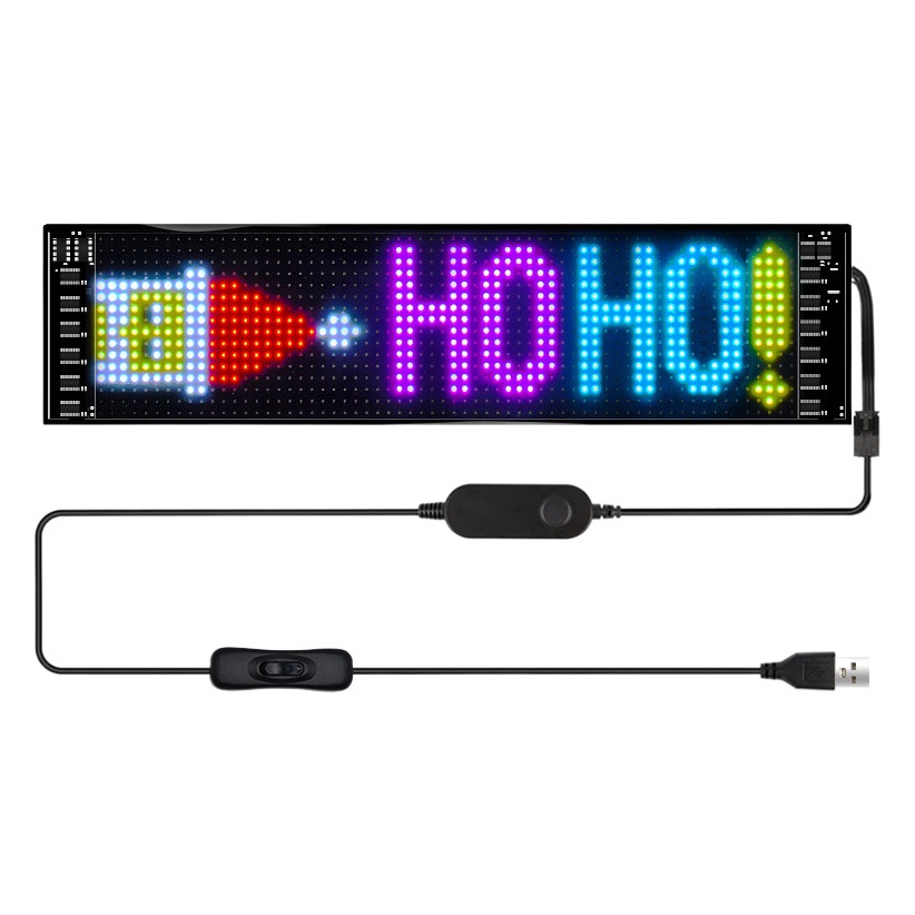 Cross-Border Export Flexible USB Car Led Advertising Screen Bluetooth App Smart Car Sticker Display Soft Screen Manufacturer