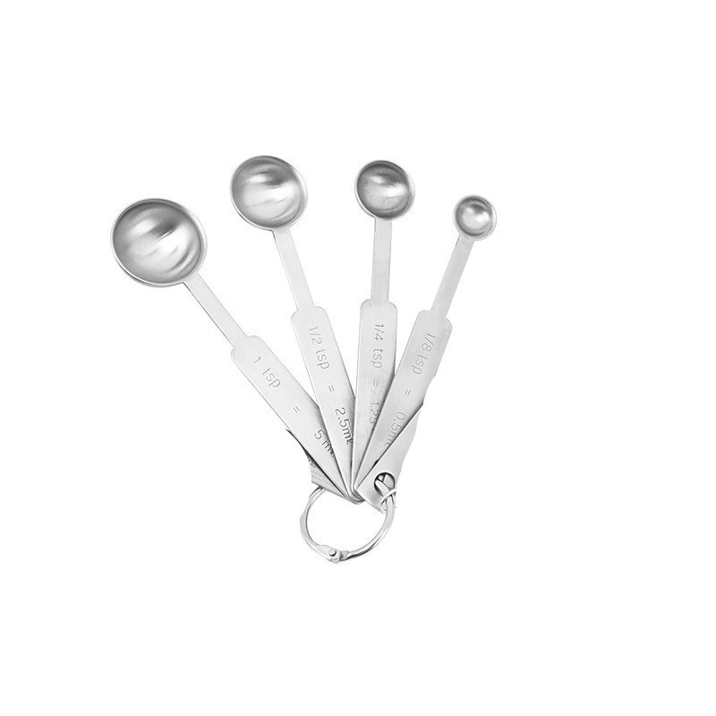 Picture of Cross-border 430 stainless steel round 7-piece measuring spoon set with stirring rod baking scale seasoning spoon content ruler