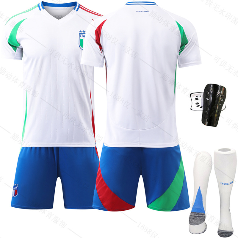 Picture of 2024 Italy away white jersey European Cup football uniform No.14 Chiesa 18 Barrera big factory