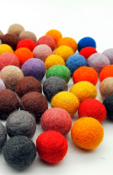 Picture of Wool Ball DIY Jewelry 2.0cm Felt Ball Mixed Colorful Wool Felt Ball Hair Accessories Christmas Poke Poke Fun