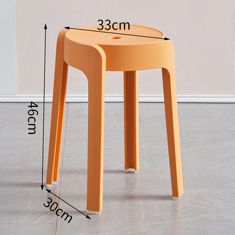 Picture of High Mature Plastic Stool Thickened Square Circle Backrest Home Dining Table Plastic Stool Dengzi Windmill Simple Bench Nordic Living Room