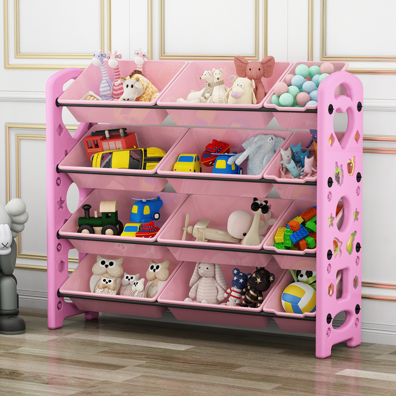 Picture of Children's Toy Storage Rack Household Kindergarten Baby Storage Rack Floor Multi-Layer Finishing Rack Storage Cabinet Plastic Basket