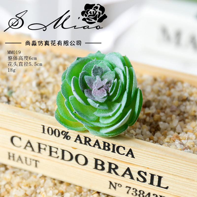 Picture of 003 Flocked Green Succulent Flower Head Creative DIY Supplies Bonsai Accessories Artificial Flower Jinhua Factory Direct Supply