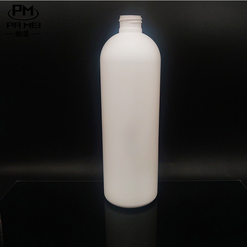 24 teeth 500ml HDPE round shoulder bottle cylindrical bottle long bottle pe white bottle jar can be made pcr material can be printed