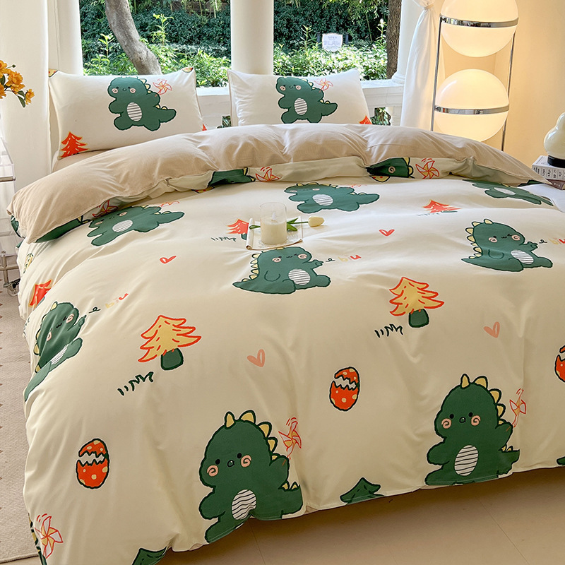 Picture of Small Fresh Summer Four-piece Bed Sheet Quilt Cover Single Student Dormitory Three-piece Cartoon Bedding