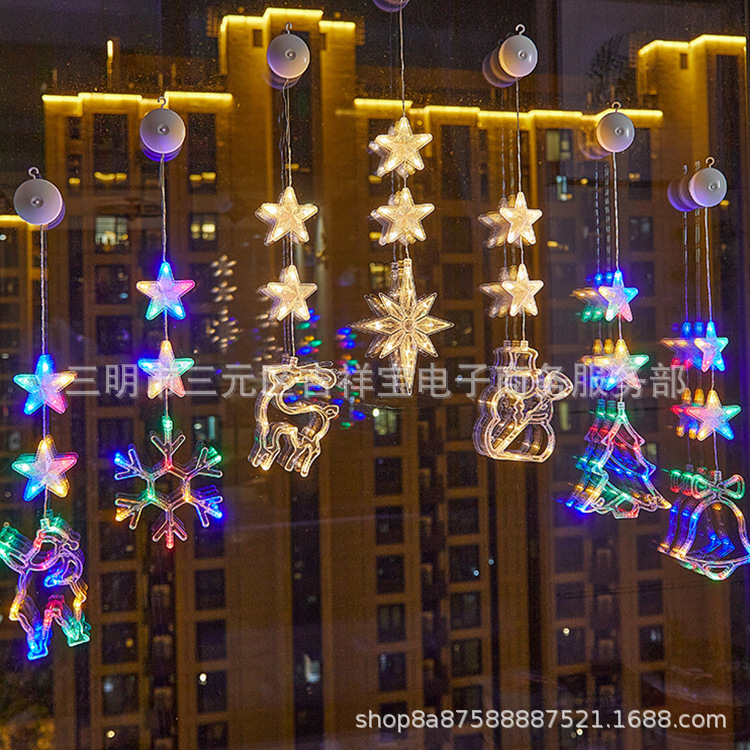 Cross-border Hot 2023 New Easter Suction Cup Light Decoration Ornaments Party Atmosphere Light Cute Hanging Ornaments Saint