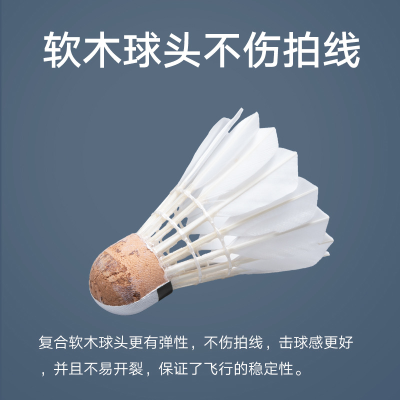 Picture of Factory wholesale resistance to play goose feather duck feather badminton 12 indoor and outdoor table fiber ball training Entertainment game ball