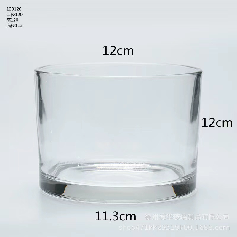 Picture of Transparent candle cup glass jar bedroom romantic Candlestick cup color frosted glass container aromatherapy empty cup with lid