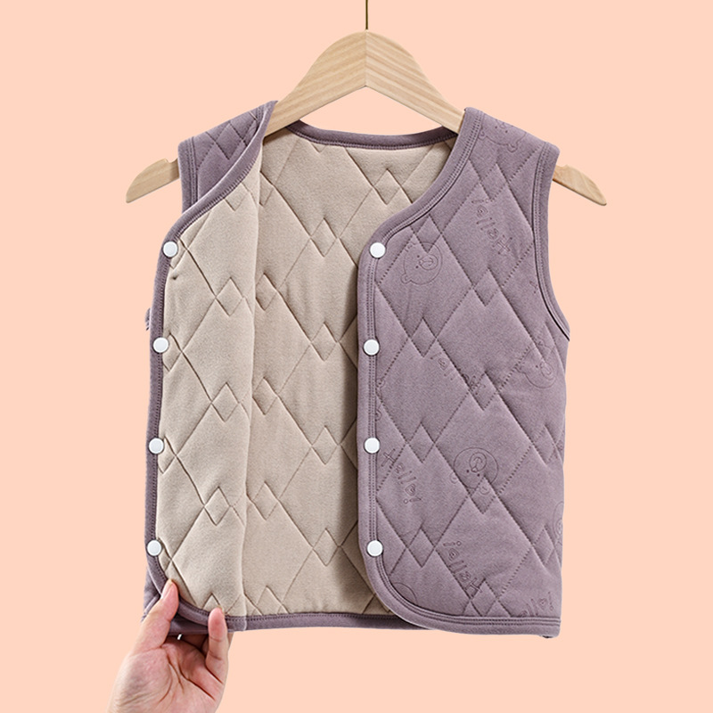 Picture of Autumn and winter children's cotton vest boys and girls wear cotton vest children's school uniform artifact baby warm waistcoat