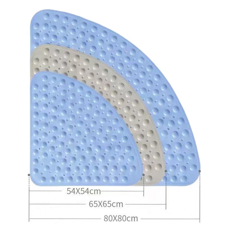 Picture of Fan-Shaped Bathroom Non-Slip Mat Bath Shower Foot Mat Hotel Bathroom Toilet Shower Room Floor Mat Large Massage